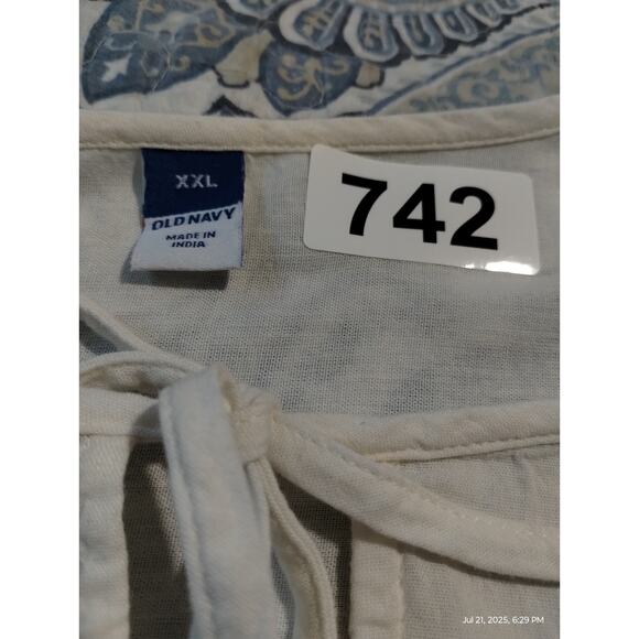 Old Navy XXL Women's Matching Embroidered Boho Cottagecore Peasant Flutter Top - Picture 10 of 12